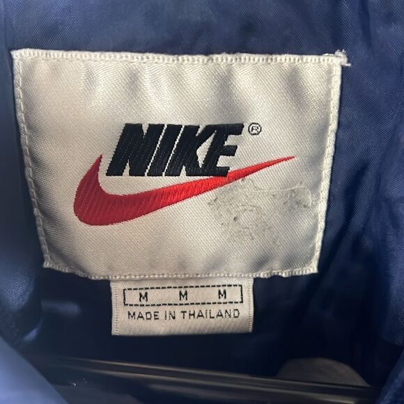 🔥 Vintage 90’s NIKE Nylon Hoodie Polyester Fleece Lined Snap Jacket - Sz M -EUC - Picture 12 of 13